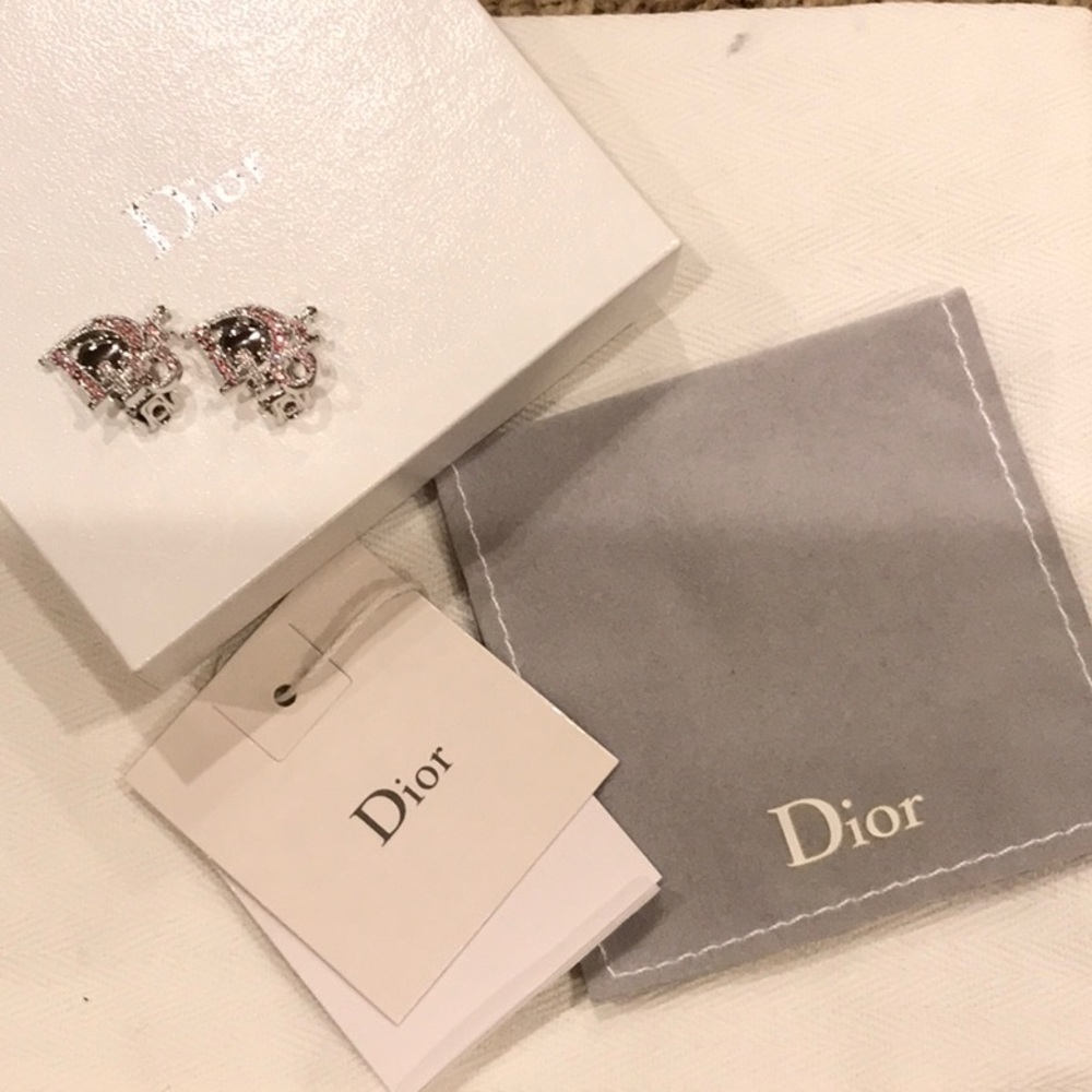 DIOR Pink Crystal clip earring